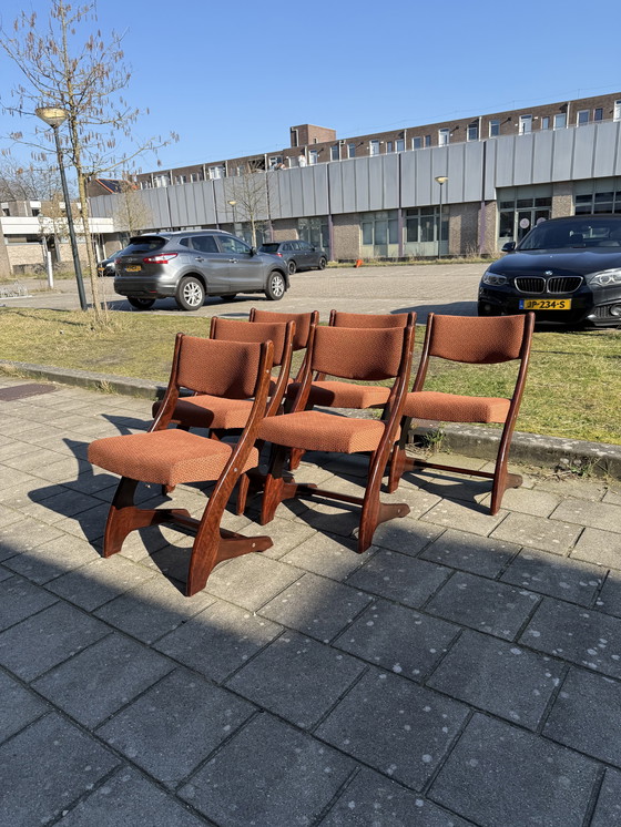 Image 1 of Set van 6 gerestaureerde Deense eetkamerstoelen ‘60
