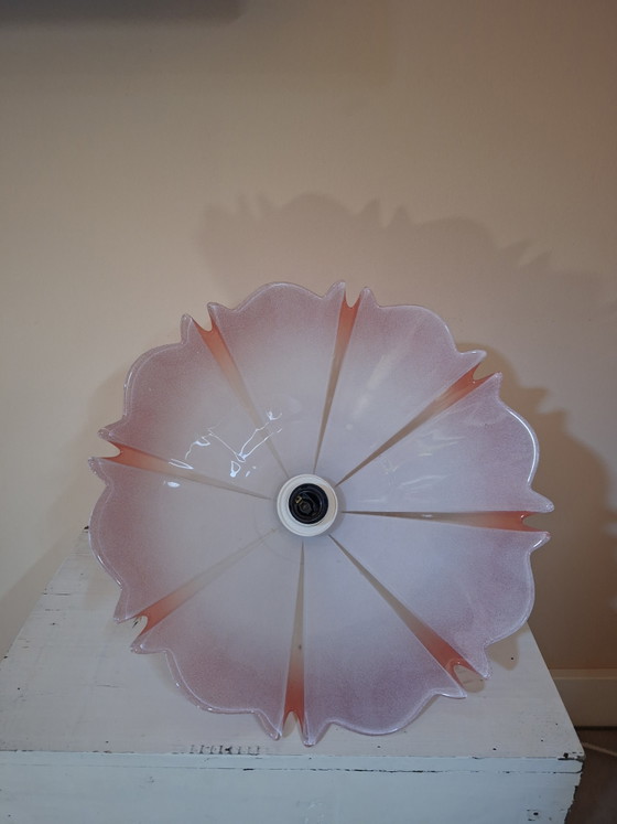 Lampada a sospensione vintage in vetro con sfumatura bianco/rosa – Lampade a sospensione, Glass (photo 5 of 5)
