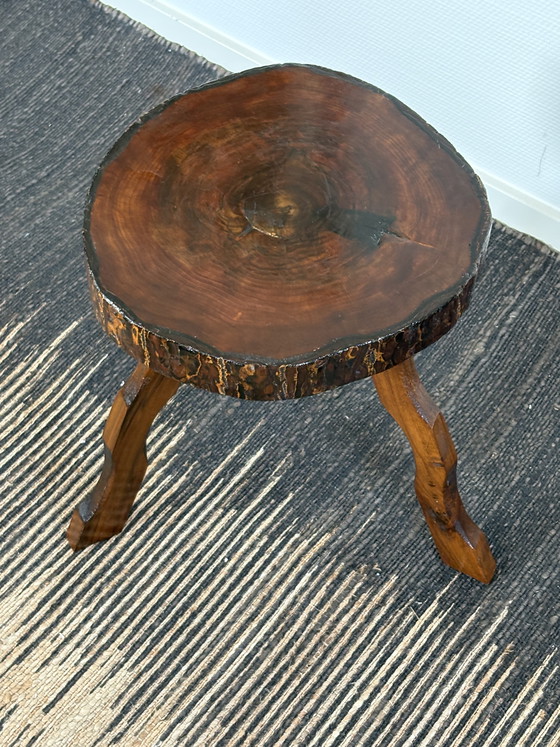 Image 1 of  Vintage gelakt houten tripod krukje made in France h35cm