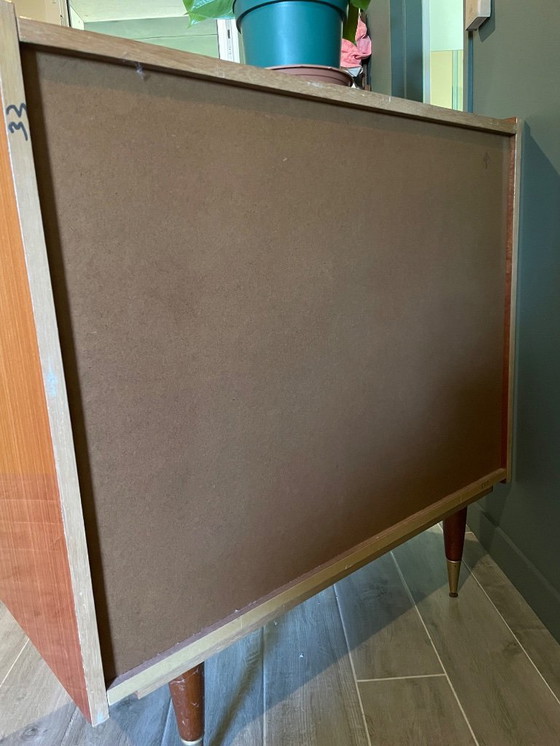 Image 1 of Commode Acajou Vintage 1960 - 4 tiroirs - Pieds Crayons