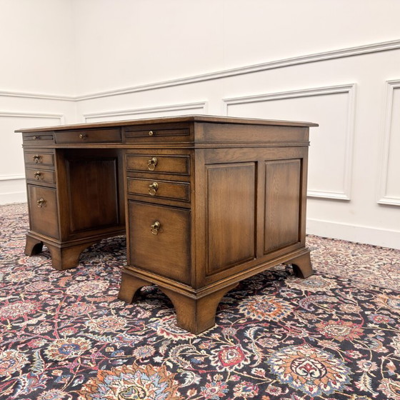 RAC Engels Chesterfield Bureau Groen Leder Eik – Royal Antique Collection, Leather, Wood (photo 6 of 20)