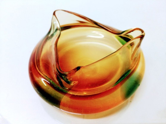 Image 1 of Ashtray / hand free blown glass / Mstišov 
