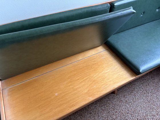 Image 1 of Retro vintage duitse hoekbank met kaarttafel, stoelen en krukjes