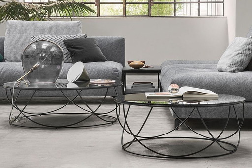 Table basse Rolf Benz 8870 noire Ø80 – Verre Parsol