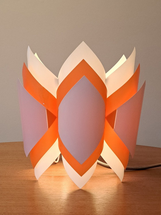 Image 1 of Lampada a sospensione vintage – Design anni '70 – Plastica – Arancione/Bianco – Ottime condizioni