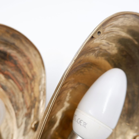 Image 1 of Par de apliques de concha de mejillón de bronce de Maison Jansen - década de 1970 (2 pares disponibles)