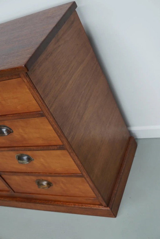 Image 1 of Vintage Nederlandse kersenhouten apothekerskast / archiefkast, jaren 1930