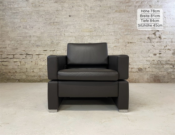 Image 1 of Poltrona Brühl Tomo in pelle marrone