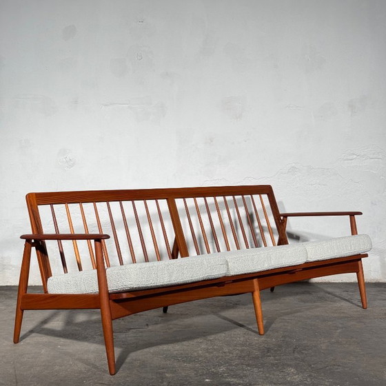John Bone Teakhouten loungeset met twee fauteuils, volledig gerenoveerd. – 3-5 zitsbanken, Textile (photo 15 of 21)