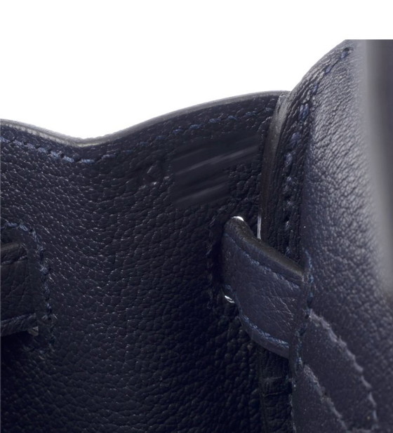 Image 1 of Sac HERMES Birkin 25 en Cuir Bleu Marine - 103352