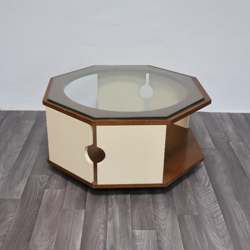 Tavolo da caffè ottagonale space age 1970’s Design modernariato 