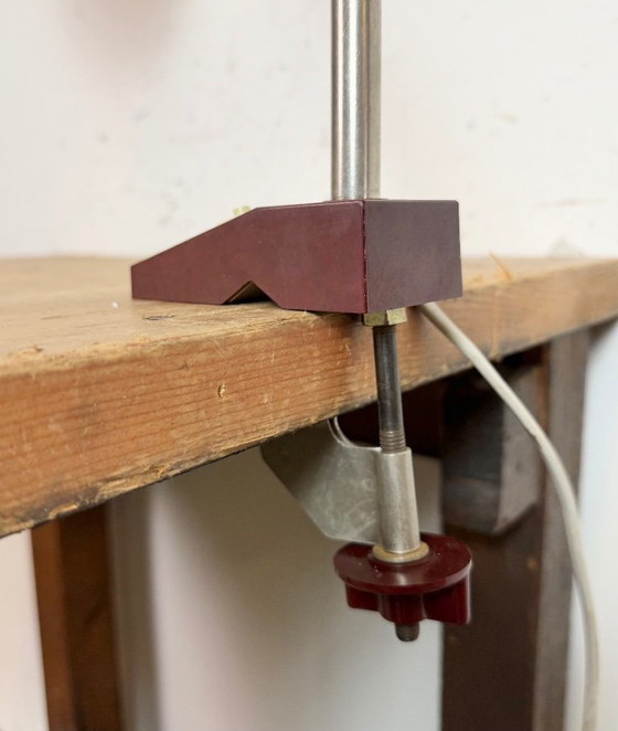 Image 1 of Lámpara de mesa industrial alemana azul de Reif Dresden, década de 1960