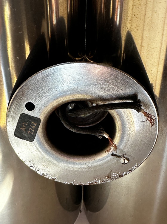 Image 1 of Paire d’appliques Harvey Guzzini Italie - Metal Chromé - Space Age années 70