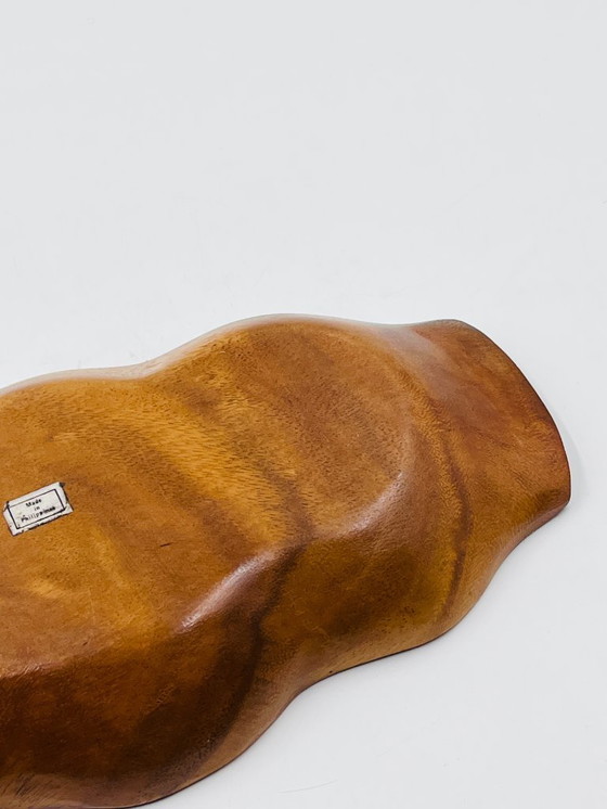 Image 1 of Bandeja compartimentada en madera exótica tallada, Asia, años 70