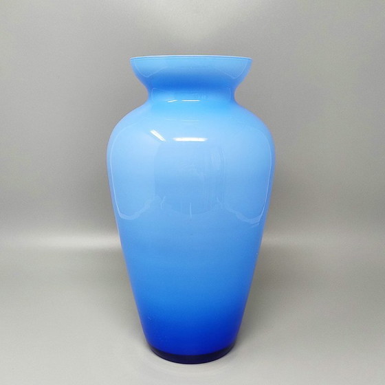 Image 1 of 1960s Astonishing Blue Jackated Vase in Murano Glass. Made in Italy