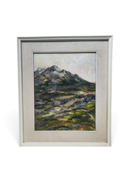 Italian Mountain Scenery - Oil on Canvas – Paintings & Drawings, Wood (photo 3 of 5)