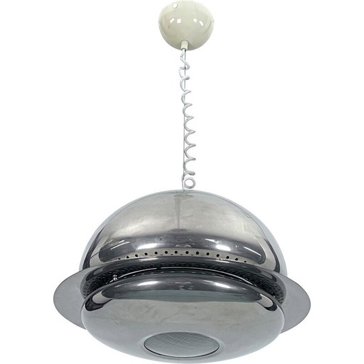 Vintage Nictea pendant lamp in nickel-plated brass by Afra and Tobia Scarpa for Flos, 1960