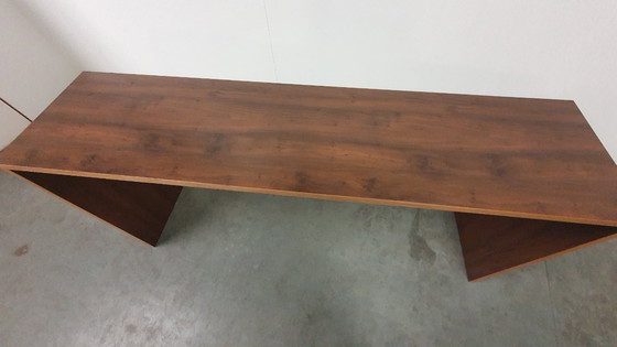 Image 1 of Tavolo da bar di design in legno di noce, tavolo in multistrato impiallacciato HPL