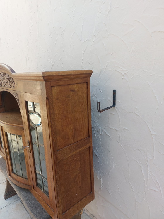 Image 1 of Vintage Eiken vitrinekast
