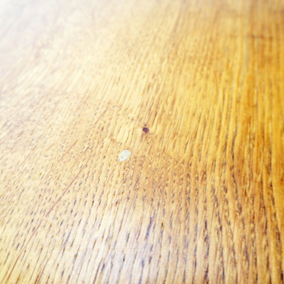 Image 1 of Vintage tripod side table in solid wood with rounded legs