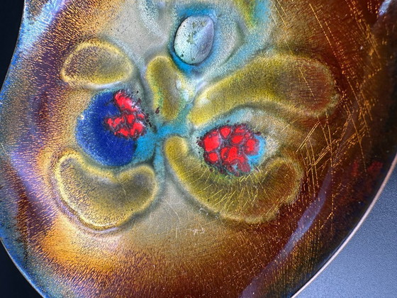 Image 1 of Smalto Laurana Italia su piatto in rame