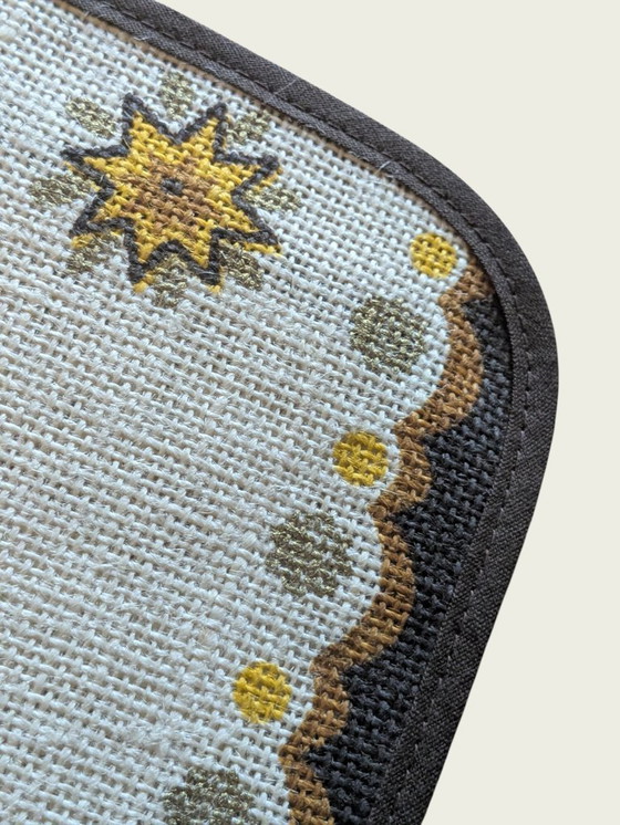 Image 1 of Raro sottopiatto vintage anni '60/'70 di NAGEL Piepmatz – design natalizio in juta