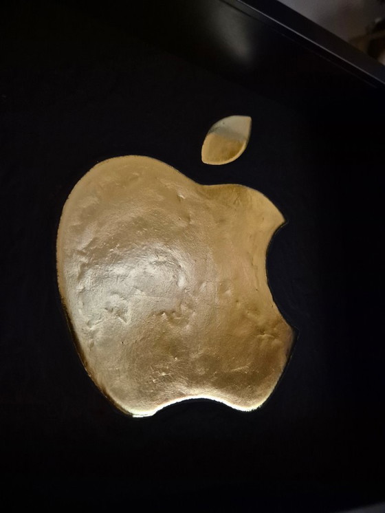 Image 1 of Logo Apple in oro 23 carati dorato in cornice, edizione limitata anni '80