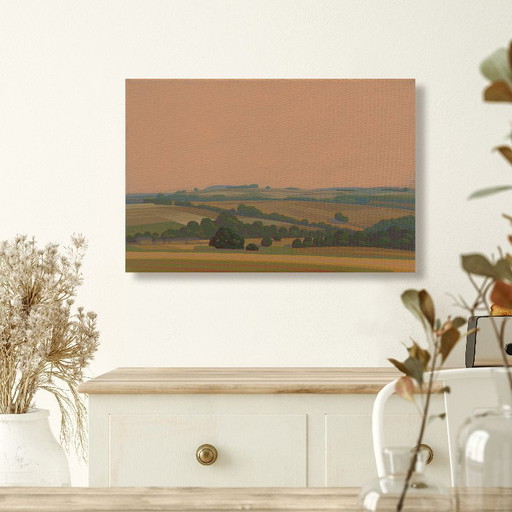 Blue Horizon, unique painting, hand-painted one-of-a-kind piece, 30 x 20 cm, acrylic paint on canvas