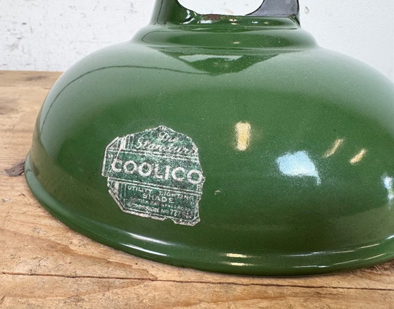 Image 1 of Industrial Green Enamel Factory Pendant Lamp from Coolicon, 1950s
