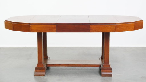 Table de salle à manger extensible Art déco pour 4 à 6 personnes