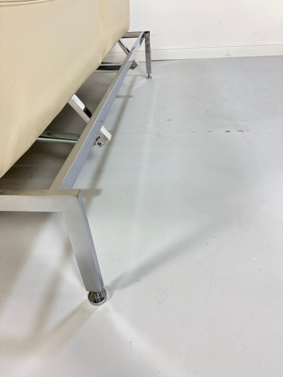 Image 1 of Brühl Roro Sofá de diseño de cuero blanco crema Sofá cama Sofá de invitados