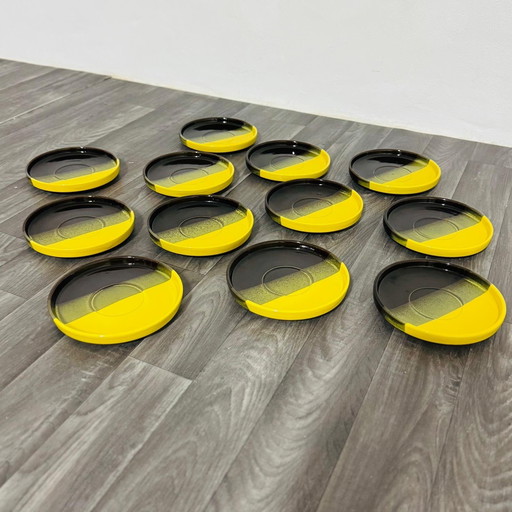 Set Da Pranzo Vintage In Ceramica Prod. SIC Design Space Age 12 Pcs
