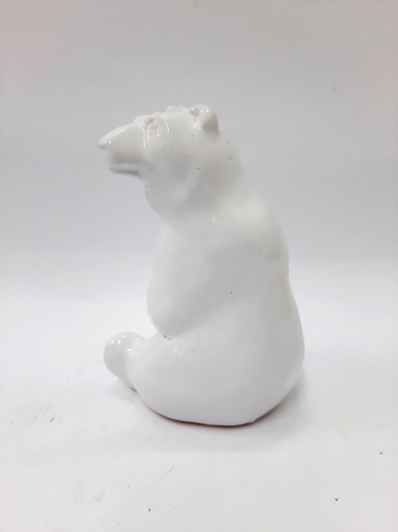 Image 1 of Ours en poterie émaillée, figurine en céramique