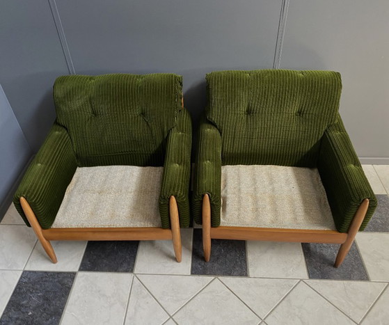 Image 1 of Set van 2 groene relaxstoelen uit de jaren 60