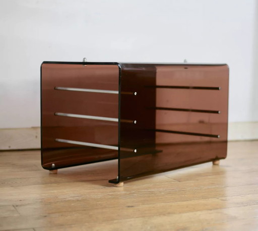Smoked Plexiglas 70's Coffee Table