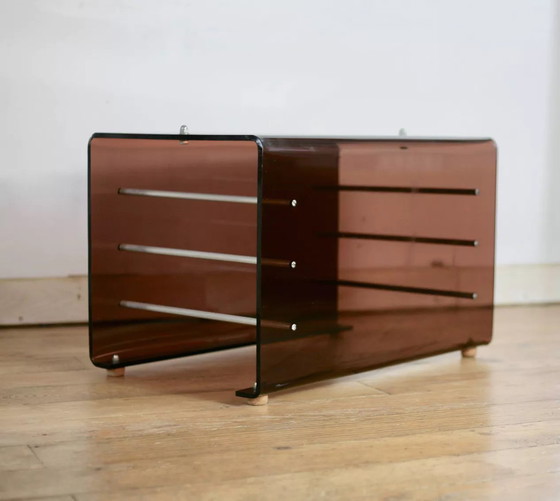 Image 1 of Gerookt plexiglas 70s salontafel