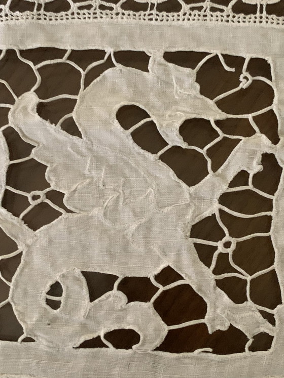 Antique Lace Frieze, Cut Stitch, Exceptional Bestiary 18th/19th Century – Wall decoration, Other (photo 14 of 15)