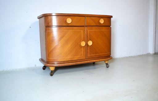 Art Deco dressoir uit de jaren 30, vintage kast, ladekast, kledingkast
