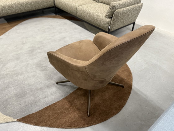 Image 1 of Leolux Lanah Draai Fauteuil Danza Leer Bruin