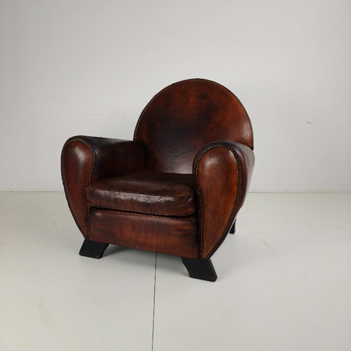 Leather Art Deco Gentleman's Club Chair – fauteuils