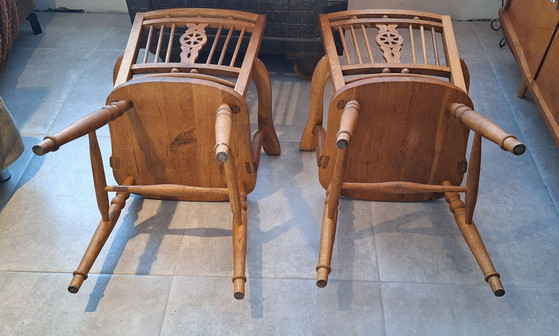 Set di poltrone vintage Mendlesham (Windsor), Sedie da pranzo, Legno, Marrone (foto 13 di 13)