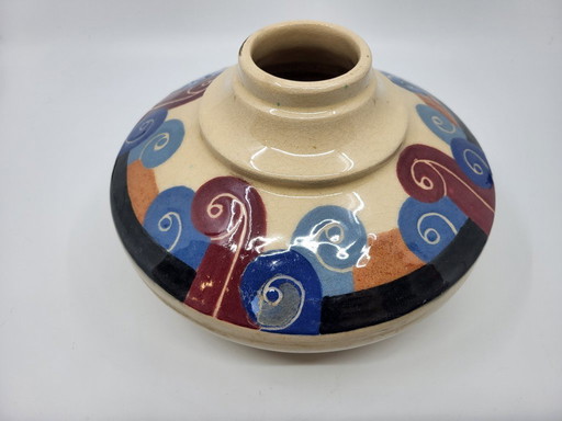 Vaso in ceramica Art Déco Simone Larrieu, Francia, 1930