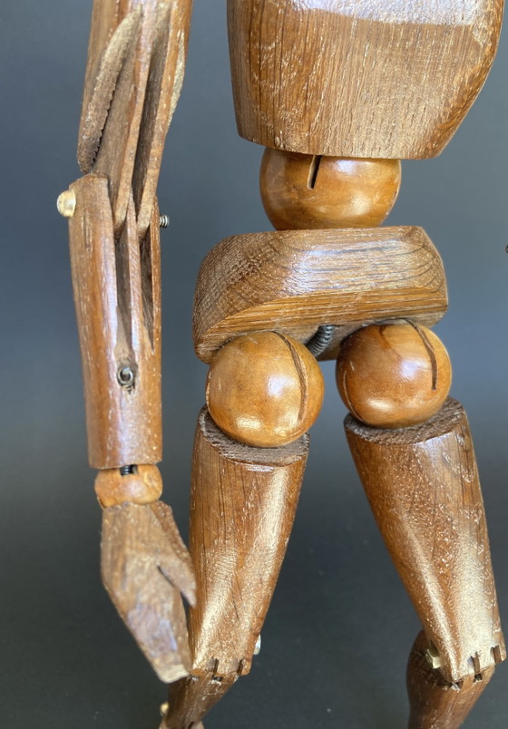 Image 1 of Sculptural Vintage Wooden Lay Figure with Aged Patina