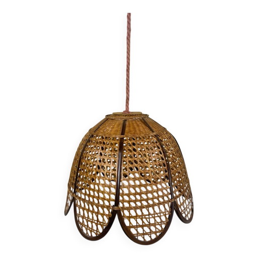Vintage wicker pendant light