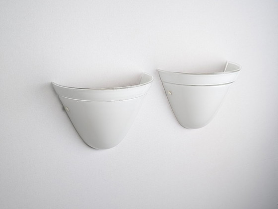 Image 1 of Paire d'appliques murales en cristal blanc de Murano Due, Italie, années 1980