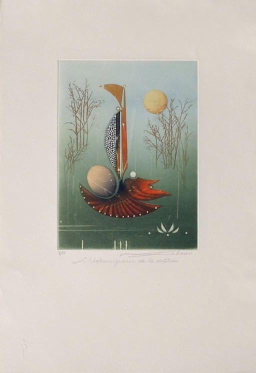 Renée LUBAROW L'intransigeance de la certitude Acquaforte firmata 1990