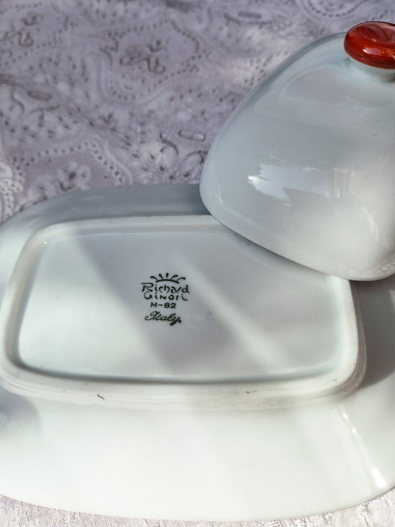 Authentische Richard Ginori Italien Porzellan Butterdose – 1950er-1960er Jahre – Geschirr, Porcelain (photo 2 of 6)