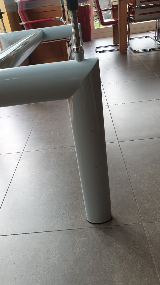 Image 1 of Tavolo da pranzo in vetro base in metallo Cassina LC 6 Le Corbusier