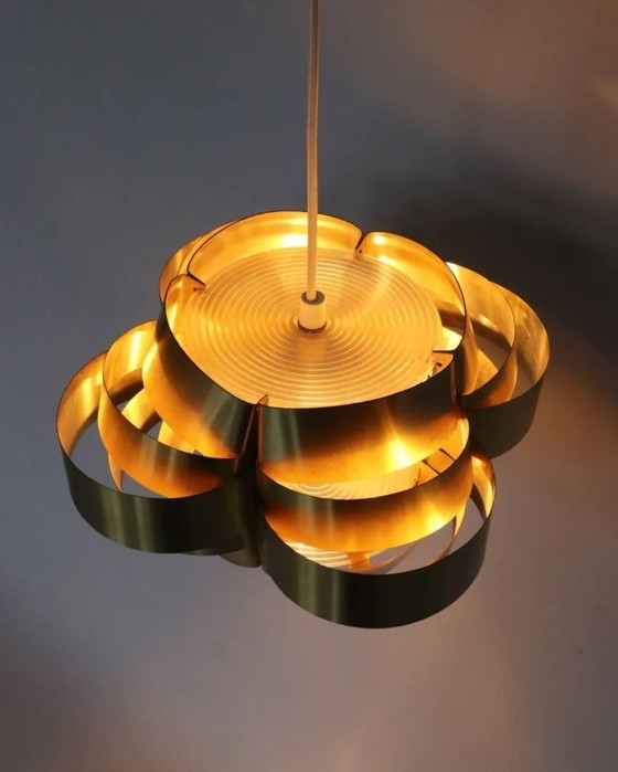 Image 1 of Vintage brass bowl lamp pendant lamp Danish design unique