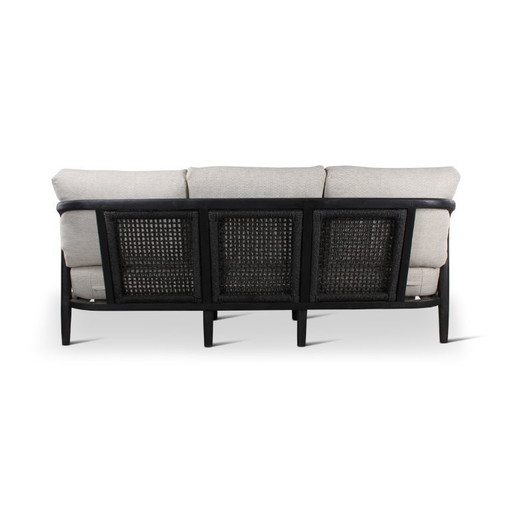 Teak 3-seater black